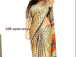 Telugu aunty saree satin saree  coition sheet affixing 1 4